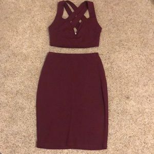 Wine red Going out attire